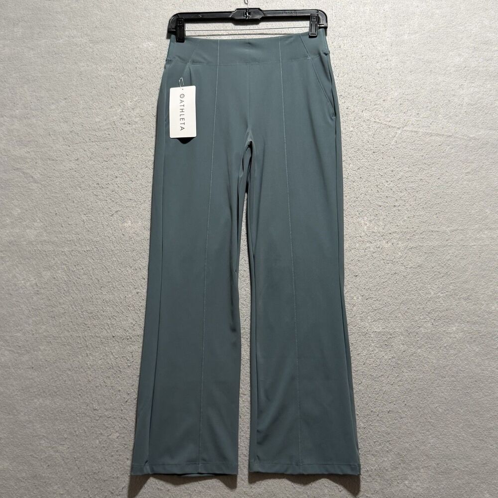 Athleta Cosmic Kick Flare Pants Women’s Size 4 Gray High Waist Pockets NWT
